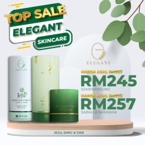 Elegant Kombo Jeju Cleanser, Whitening Emulsion & Night Recovery Cream (EJC+EWE+ENRC)